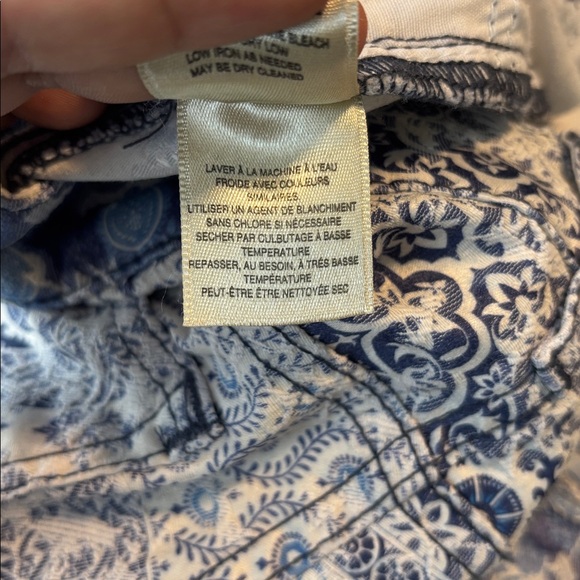 Anthropologie Blue Patchwork Print High Rise Jeans Chic Statement Pants - Picture 14 of 14